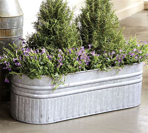 large galvanized steel planter box|large rectangular galvanized metal planters.